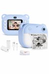 MAMAMORO Camera for Kids with Print | Kid Digital Camera for Photography & Videography with Color Display - Includes 2 Paper Rolls (Blue)