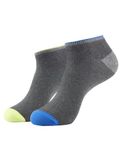 Jockey Men's No Show Cotton Blend Socks (Pack of 2) (7052_Charcoal Melange_FREE SIZE_Grey, Charcoal Melange)