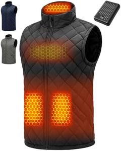 Men Puffy Heated Vest Battery Pack Included Rechargeable Graphene Golf Work Coat Electric USB Clothing 7.4v Plus Size 4xl Big Tall 3xl 5xl Apha Pad Winter Outerwear Fleece Lightweight Casual Jacket