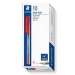 STAEDTLER Stick 430 M-2 Ballpoint Pen Medium - Red (Box of 10)