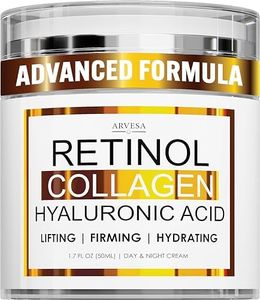 Retinol Cream for Face - Facial Moisturizer with Collagen and Hyaluronic Acid - Anti Aging Face Cream for Women and Men - Day and Night - Wrinkle - Neck & Décolleté