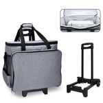 MDND Industry Large Sewing Machine Case with Wheels - Big Size Sewing Machine Bag, Heavy Duty Rolling Sewing Machine Tote, Fits Most Machines with More Space