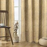 Amazon Brand - Solimo Polyester Spandex Foil Door Curtains (Pack of 2, 7 Feet, Brown)
