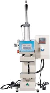 Heat Press Machine, Pneumatic Heat Press, 10 10 Label Heat Press Machine, Digital LCD Control, Single Station, Upper and Lower Heated Plates, 110 Volt