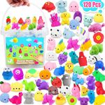 120Pcs Mochi Squishies Toys, Kawaii Squishies Bulk for Kids Party Favors, Squeeze Toys for Stress Relief, Classroom Prizes, Goodie Bag Stuffers, Party Bag Filler, Birthday Gifts (Random)