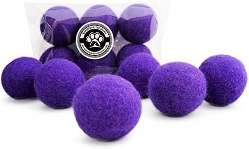 Earthtone Solutions Wool Cat Toys - Felt Cat Toy Balls for Small Pet Fetch and Play - Eco Friendly Quiet Wool Ball Cat Toy for Cats and Kittens - Choose Your Colors (Purple)