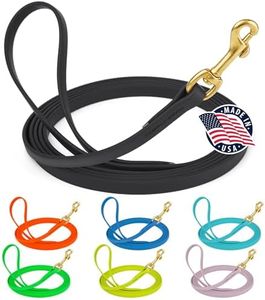 Viper Biothane K9 Working Dog Leash Waterproof Lead for Tracking Training Schutzhund Odor-Proof Long Line with Solid Brass Snap for Puppy Medium and Large Dogs, 20ft Black
