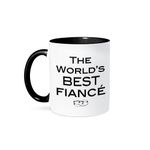 3dRose The World's Best Fiance Two Tone Black Mug, 11 oz, Black/White