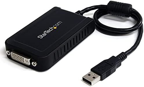 StarTech.com USB to DVI External Video Card Multi Monitor Adapter with 1920x1200 Graphics Cards USB2DVIE3 (Black)