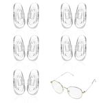 5Pairs Push Fit Glasses Nose Pads Silicone Nose Support Cushions Push in Anti Slip Pad Stop Slipping Down Clear Soft Flexible Comfort Lightweight Repair for Wire Frame Eyeglasses Sunglasses Spectacles