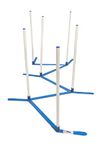 Cool Runners Agility Weave Poles Adjustable 6 Pole Set with Grass Stakes, White