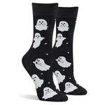 AGRIMONY Funny Halloween Socks for Women Ladies Teen Girls- Ghost Spooky Fun Cute Womens Novelty Crazy Funky Dress Crew Socks - Halloween Gifts Stockings Costumes