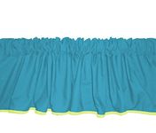 BabyDoll Bedding Solid Reversible Window Valance, Aqua/Yellow