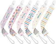 Pacifier Clip by Enovoe - 6 Pack of Pacifier Clips - Stylish Teething Ring Pacifier Holder for Baby Boys and Girls - Pink