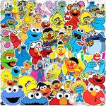 Sesame Street Stickers 50PCS Vinyl Stickers for Laptop,Bumper,Skateboard,Water Bottles,Phone,Cartoon Anime Stickers for Kids Teens Adult