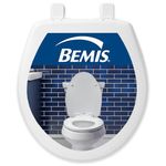 BEMIS 730SLEC 000 Toilet Seat Will Slow Close and Removes Easy for Cleaning, Round, Plastic, White