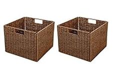 Foldable Storage Basket with Iron Wire Frame By Trademark Innovations (Set of 2)