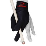 Longoni Billiard Pool CUE Glove - for Left Hand - Black