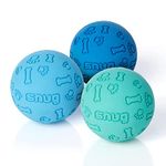 Snug Rubber Dog Balls for Small and Medium Dogs of all Breeds - Tennis Ball Size - Virtually Indestructible (3 Pack - Cool)