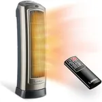 Lasko Oscillating Digital Ceramic Tower Heater for Home with Adjustable Thermostat, Timer and Remote Control, 23 Inches, 1500W, Silver, 755320