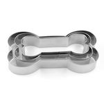 Dog Bone Cookie Cutters, ONEJU Stainless Steel Dog Bone Biscuit Cutters, 3-Piece