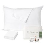 FAUNNA 100% Cotton Pillow Protectors, Bed Bug & Dust Mite Proof Pillow Covers, Hypoallergenic, Premium Breathable Zippered Protectors for Enhanced Freshness(Queen Size, 4 Pack)