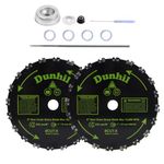 Dunhi brush cutter blade Kit– 2 Pack 9"/230mm 20 Teeth Brush Cutter Blades Saw Chain Weed Eater Trimmer with Universal Adapter Kits