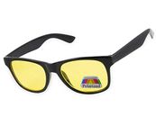 Morefaz Unisex Night and Day Vision Driving Glasses Poor Weather Conditions DRIVERS UK (Night Black)