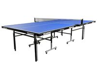 GYMNCO Practice Full Size Table Tennis Table with Wheel & Laminated Top, Table Cover, 2 Tt Racket & Balls, Blue