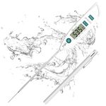 BOMATA Waterproof IPX7 Thermometer for Water, Liquid, Candle and Cooking. Instant Read Food Thermometer with Long Probe for Cooking, BBQ! T101 White…