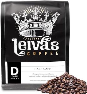 Leiva's Organic Half Decaf Whole Bean Dark Roast Coffee, 8oz