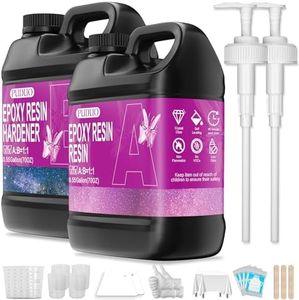 Puduo Epoxy Resin Kit 1.1Gallon，Newly Formulated Crystal Clear Epoxy Resin，Strong, Bubble-Free, Anti-Yellowing Art Resin That，Suitable for Casting, DIY, Resin Art, Molds, Easy to Mix 1:1 Ratio