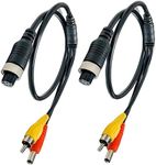 tunghey 2Pack RCA+AV to M12 4 Pin Monitor Cable，4 Pin Female to RCA Male Adapter+DC Male Connector Monitor/Camera Adapter for Cord for Car Camera 50CM (RCA Male dc Male)