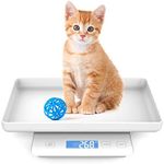 New Born Kitten and Puppy Weight Scale, Weigh Small Pets Baby in Grams, 33lbs (±0.03oz), Size 11"x 7" Inch | Not for Adult Cat/Dog (White)