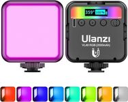 ULANZI RGB Video Lights VL49, LED Camera Light 360° Full Color Portable Photography Lighting w 3 Cold Shoe, 2000mAh Rechargeable CRI 95+ 2500-9000K Dimmable Panel Lamp Support Magnetic Attraction