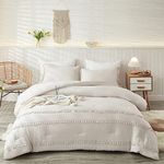 Bedbay Boho Twin Comforter Set Shabby Chic Bedding Twin Size for Boys Girls Tassel Fringe Ultra Soft Lightweight Comforter Set Cottagecore Decor 2 Pieces Farmhouse Bedding Sets (Beige, Twin)