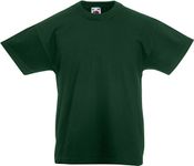 Fruit of the Loom Childrens T Shirt in Bottle Green Size 3-4 (SS6B)