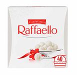 Ferrero Raffaello Pralines, White Chocolate Gift, Christmas Gifts, Gift for Women and Men, Party Chocolate Box, Coconut, Crunchy Whole Almond and Smooth Cream, Box of 40 (400g)