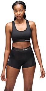 Reebok Women's WomenÂ’s Reebok Crop Top, Stretch Cropped Wireless Sports With Racer Back - Black Top, Black, S UK