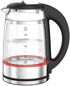 Cuisinart 1.7L Glass Kettle with Touch Screen Variable Temperature Control|Double Walled Glass, Safe to Touch| Illumination|3KW Rapid Boil|BPA-Free|Non-Drip Spout|360° Swivel Base|One-Cup Marking