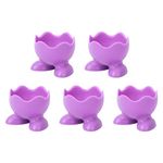 DOITOOL 5Pcs Boiled Egg Holders Silicone Egg Cups Set, Kitchen Soft Boiled Egg Holder Egg Cup Stand for Kitchen Boiled Eggs Breakfast (Random Color)