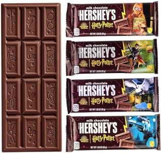 Hershey’s Milk Chocolate Harry Potter Halloween Candy Bars Bulk Pack - Individually Wrapped Full Size Candy Bars Halloween Snacks Limited Edition Designs for Kids and Adults, Gluten Free - (4 Count)