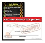 Aerial Lift Operator/Driver Certificate, Training Cards (Package of 10) by Patriot Wholesale Direct