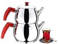 Turkish Caydanlik Teapot Tea Maker Stainless Steel Large Size UK Stock