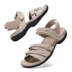 Womens Outdoor Walking Sandals Open Toe Arch Support Trail Hiking Sandals Adjustable Velcro Sport Sandals Water Shoes