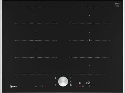 NEFF T67TTX4L0, N 90, Induktionskochfeld, autarkes Glaskeramik-Kochfeld 70 cm breit, Twist Pad, Flex Induction, Home Connect, Smart Hood Automatic, aufliegend, Schwarz