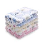 Luciphia Dog Blanket 1 Pack 3 Blankets Fluffy Premium Fleece Pet Blanket Flannel Paw Printed Throw for Dog Cat (Small 23x16'', Blue/Pink/Yellow)