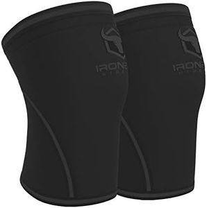 Knee Sleeves 7mm (1 Pair) - High Performance Knee Sleeve Support For Weight Lifting, Cross Training & Powerlifting - Best Knee Wraps & Straps Compression - For Men and Women (Black/Charcoal, Large)