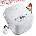 Tenavo Digital Mini Rice Cooker 4 Cups Uncooked, 2L Portable Rice Cooker, Smart Rice Cooker Small for 3-4 People, Personal Rice Cooker, Multi-cooker with 8 Smart Programs, 400W, White