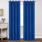 Joydeco Blackout Curtains 90 Inch Length 2 Panels Set, Thermal Insulated Long Curtains& Drapes 2 Burg, Room Darkening Grommet Curtains for Living Room Bedroom Window (W52 x L90 Inch, Royal Blue)